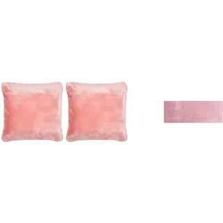 Amago Kuscheldecke (180 x 220 cm) + Kissenbezug 2er Set (50 x 50 cm), Cashmere-Feeling - Altrosa