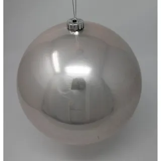 Weihnachtskugel aus Kunststoff glänzende Farbe beige Durchmesser 20cm