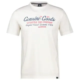 Lerros T-Shirt »LERROS T-Shirt unifarben mit Print und 1/2-Ärmeln«