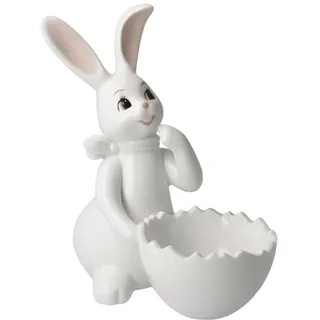 GOEBEL Figur Hase mit Schale Snow White - Cute Girl Weiß Porzellan 16 cm