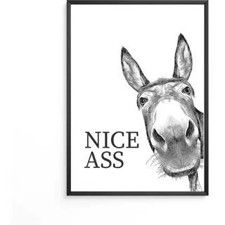 FORYOU24 Badezimmer Deko Bilder | hochwertiger Kunstdruck | schwarz weiß Wandbilder | WC Deko | Premium Druck Nice Ass