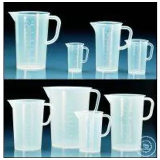 Vitlab Polypropylen Messbecher, Erhabene Skala, Transparent, 2000ml Kapazität, 152mm Durchmesser, 213mm Höhe