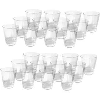 Provance 24 Stück Schnapsglas Shot Kurzer Shotgläser Tequila 2cl 4cl 20ml 40ml Vodkagläser Glas Standfest Verstärkter Boden Spülmaschinenfest Partygläser Getränkegläser