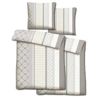 Doppelpack CloudComfort Basic Mikrofaser Bettwäsche beige 155 x 220 + 80 x 80 cm - Beige