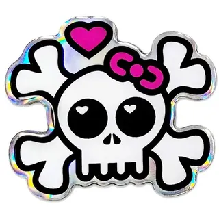 Quattroerre -14043 3D-Sticker Totenkopf mit Schleife und Herz