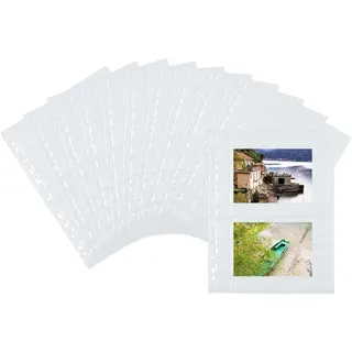 Herma Fotophan Fotosichthüllen Sammelhüllen Postkartenhüllen Prospekthüllen mit Eurolochung, weiß