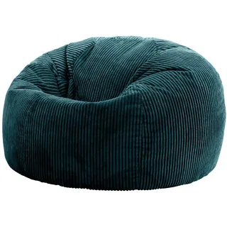 icon Sitzsack Klassisch Kingston, Cord , Dunkelgrün , Textil , 200 L , Rund , 85x50x85 cm , Hergestellt in Deutschland, Oeko-Tex® Standard 100, Reach , Wohnzimmer, Sessel, Sitzsäcke, XXL Sitzsäcke
