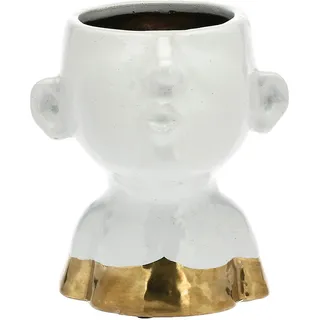 rituali domestici - Cachepot in Gold in Größe M - Wohnkultur, Cachepot - Linie Eiofisio - Geschenkidee - Steinware - 15,5 x 15 x 17 cm