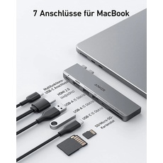 Bild von 547 USB-C Hub, (7-in-2) für MacBook, in Grau)