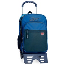 Reebok Atlantic Schulrucksack mit Trolley, Blau, 30 x 40 x 12 cm, Polyester, 14,4 l, blau, Schulrucksack mit Trolley