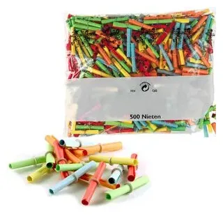 WOLF & APPENZELLER Nieten Röllchenlose verschiedene lustige Sprüche farbsortiert 100 Stück