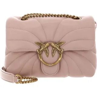 PINKO Leder Umhängetasche Schultertasche Love Puff Mini CL Sheep Nappa Quilt Cipria - Antique Gold lachsfarben - Rosa, Orange