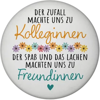 speecheese Magnet Beste Kollegin rund mit Spruch Nicht nur Kolleginnen | sondern Freundinnen Perfekt für Lieblingskollegin zum Abschied bei Jobwechsel oder neuem Job