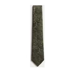 Mens M&S Collection Krawatte aus reiner Seide mit Paisley-Muster - Grün, Grün, Einheitsgröße