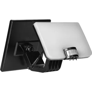 Adviti | Solar-LED-Strahler 10W - Schwarz - Mit Bewegungsmelder - IP54 wetterfest - Energiesparend - Schwarz