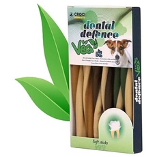 Croci Dental Defence Veg Gemüsesnack für Hunde, Mundhygiene Sticks, Reinigungsstäbchen für Hunde, Erdnuss-Geschmack Kokosnuss und Minze, 95 g