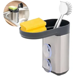 bremermann Spülbecken-Organizer , Edelstahlfarben , Metall , 15.5x15x8 cm , Küchenzubehör, Küchenhelfer, Küchenutensilien