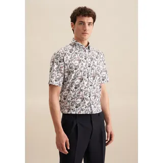 Businesshemd SEIDENSTICKER "Regular", Herren, Gr. 3XL (48), normale Ärmellängen, orange, 100% Baumwolle, bedruckt, regular fit, gerader Abschluss, Hemden Businesshemd, Regular 1/2 Button-Down-Kragen Druck, Topseller