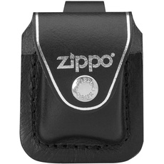 Bild von Ledertasche für Zippo Feuerzeuge Farbe schwarz mit Schlaufe