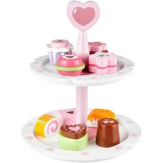 My Baby Lou Cupcake-Ständer , Holz , Buche,Schima , massiv,vollmassiv , Herz , rund , 21.5 cm , EN 71 , zerlegbar , Geschirr, Tischkultur & Serviergeschirr, Etageren