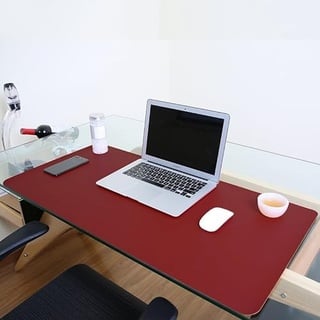 EURHOWING Wasserdichte Schreibtischunterlage, Büro-Laptop-Schreibtischunterlage, PU-Leder-Schreibtischunterlage, Schreibtisch-Schreibunterlage mit doppeltem Verwendungszweck(Rot,120 x 60cm)