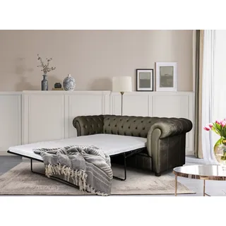 Home Affaire Schlafcouch Chesterfield 3-Sitzer Polyester Braun