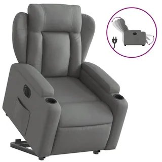 vidaXL Relaxsessel mit Aufstehhilfe Elektrisch Dunkelgrau Stoff - Grau