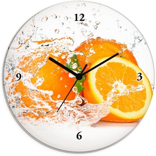 ARTland Wanduhr »Orange mit Spritzwasser«, wahlweise mit Quarz- oder Funkuhrwerk, lautlos ohne Tickgeräusche orange