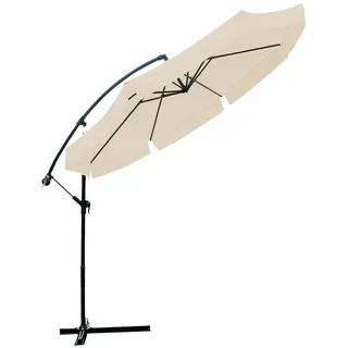 Avilia - Sonnenschirm für den Garten, 300 cm, Höhe 2,5 m, mit dezentralem Arm, Stoff wasserdicht und UV-beständig, Öffnung mit Kurbel, modernes Design für Gartenmöbel, für den Außenbereich, beige