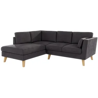 S-Style Möbel Ecksofa Mario Graphit Microfaser , Graphitfarben , Textil , Echtholz,Buche , Füllung: Silikon,Komfortschaum , L-Form,L-Form , 221x186 cm , Hergestellt in Europa, Oeko-Tex® , Wohnzimmer, Sofas & Couches, Wohnlandschaften, Ecksofas