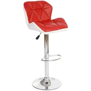Mendler Barhocker HWC-A92 höhenverstellbar Kunstleder drehbar rot
