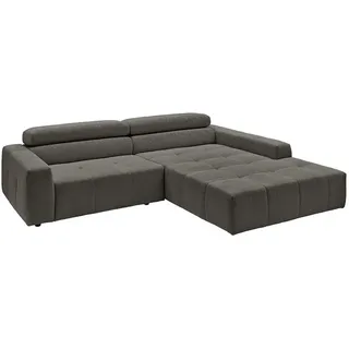 KAWOLA Eckcouch Cord 4-Sitzer Grau