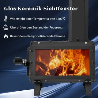 Outdoor-Raketenofen mit Glasfenster, 2 Kochflächen