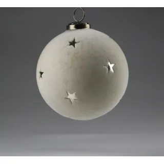 Weihnachtsbaumkugel AM DESIGN "aus Glas, Ø: 8 cm", weiß, Ø:8cm, Glas, Weihnachtsbaumkugeln, Weihnachtsbaumkugel, 6er Set