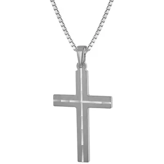 trendor Herren-Halskette mit Kreuz-Anhänger 925 Silber