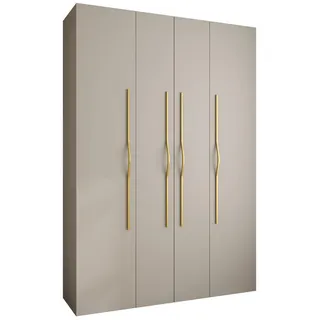 Abiks Möbel Drehtürenschrank 245,5/170/40 4-türig , Kaschmir, Goldfarben , Holz , Nachbildung , 170x245.5x40 cm , Schlafzimmer, Kleiderschränke, Drehtürenschränke