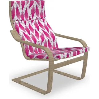 ABAKUHAUS Gefieder Poäng Sessel Polster, Romantisches Ornate Element, Sitzkissen mit Stuhlkissen mit Hakenschlaufe und Reißverschluss, Pink und Baby-Rosa - Rosa