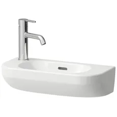 Laufen Lua Handwaschbecken, 1 Hahnloch links, Becken rechts, mit Überlauf, 500x230mm, H815082, Farbe: Weiß