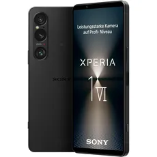 Sony Xperia 1 VI (innovativer Sensor mit Dreifachobjektiv und ZEISS, 6,5 Zoll, 19,5:9 FHD+ HDR OLED 120Hz, 3,5mm Audio, Android 14, IP65/68, Dual SIM, schwarz, 24+12 Monate Garantie [Amazon Exklusiv]