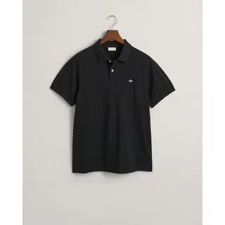 GANT Poloshirt GANT "REG EMB ARCHIVE SHIELD POLO", Herren, Gr. L, schwarz, Web, Obermaterial: 100% Baumwolle, unifarben, regular fit normal, Rundhals, eingesetzt,Ärmel ohne Ärmelschlitz angesetztes Bündchen, Shirts Poloshirt, Mit Schlitzen an der Seite