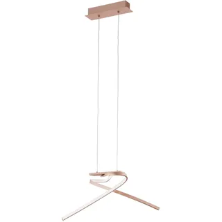 EGLO LED Pendelleuchte Palozza, 2 flammige Hängelampe, Hängeleuchte aus Aluminium und Kunststoff, Esstischlampe, Wohnzimmerlampe hängend in Roségold, Weiß