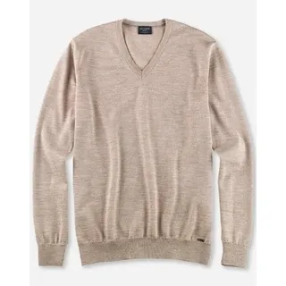 OLYMP V-Ausschnitt-Pullover »OLYMP Strick Casual« klassischer Strickpullover, beige
