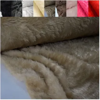 Fabrics-City Camel kunstfell teddyfell kurzhaarig, plüschstoff für kuscheltiere, nähprojekte, dekoration, fellimitat, zottelfell, webpelz, weiches Pelzstoff, bastelmaterial Stoff, 4107