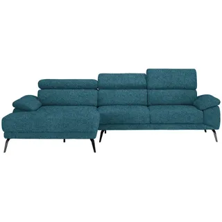 Novel Ecksofa , Petrol , Textil , Ottomane links, L-Form , 295x187 cm , Typenauswahl, Lederauswahl, Stoffauswahl, seitenverkehrt erhältlich, Hocker erhältlich, Rücken echt , Wohnzimmer, Sofas & Couches, Wohnlandschaften, Ecksofas
