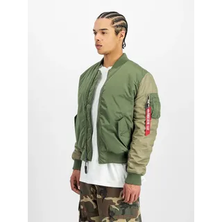 Bomberjacke ALPHA INDUSTRIES "MA-1 Camo BE", Herren, Gr. XL, grün (sage, grün), Web, Obermaterial: 100% Nylon, slim fit, Jacken Bomberjacke