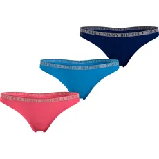 Tommy Hilfiger Underwear Slip »LACE 3P THONG (EXT SIZES)«, (Packung, 3er-Pack), mit Tommy Hilfiger Logobund, bunt