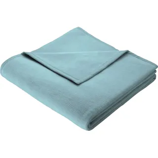 Biederlack Wohndecke »Cotton Home« im Uni Design, Kuscheldecke blau