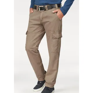 Cargohose MAN'S WORLD, Herren, Gr. 52, N-Gr, grün (khaki), Obermaterial: 100% Baumwolle, unifarben, bequem lang, Hosen Cargohose, mit aufgesetzten Taschen, Topseller