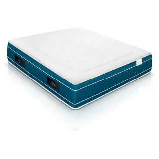 WIN REST Visco Gel-Taschenfederkernmatratze Aqua, Höhe 30 cm, mittlere Festigkeit, Kern mit 750 Federn, Damastgewebe 400 g, hypoallergene Faser, Super Soft (80 x 200 cm)