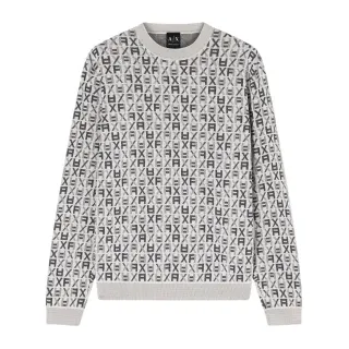 A|X Armani Exchange für Herren. XM002441AF22252F1145 Premium-Pullover weiß (XS), Lässig, Baumwolle, Langarm